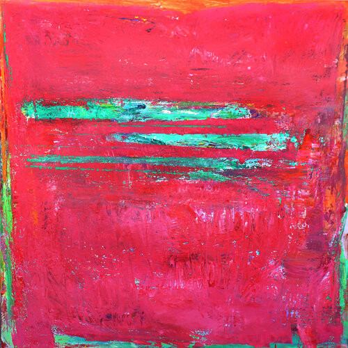 -Three green ones- by Veljko Martinovic, Painting for Sale on Select