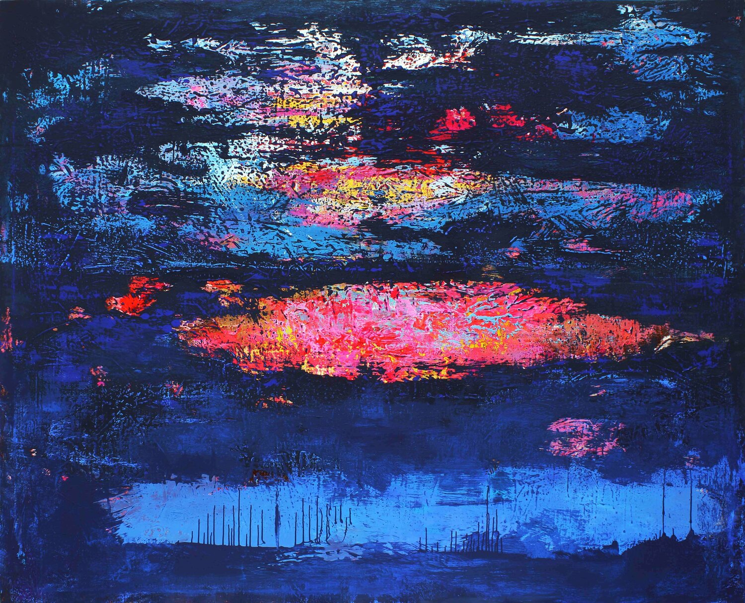 EXTRA LARGE ABSTRACT PAINTING 235x190 " Some of My Stars" Veljko Martinovic Original painting for sale