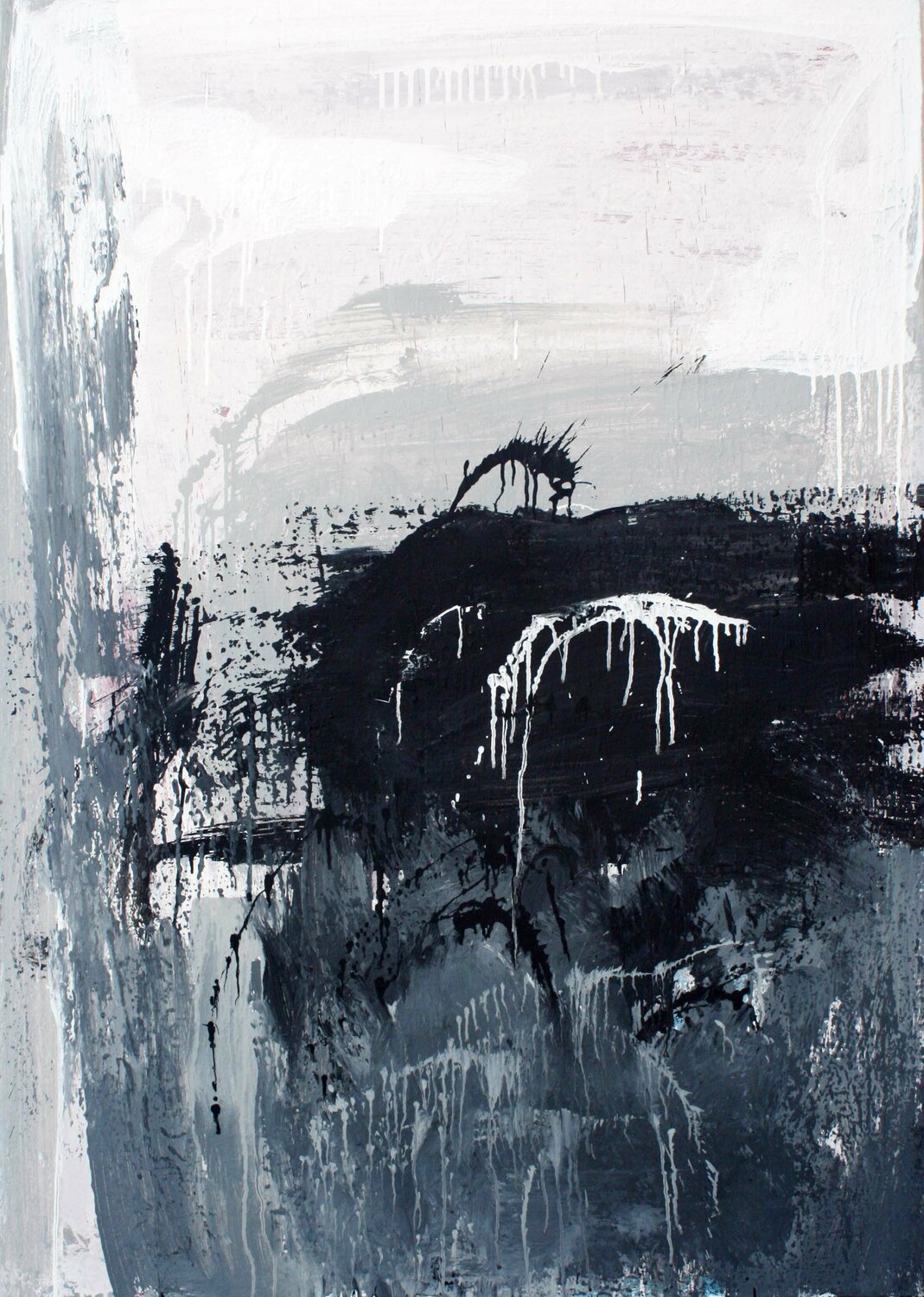 LARGE PAINTING -BLACK AND WHITE ABSTRACT 01 Veljko Martinovic Original painting for sale