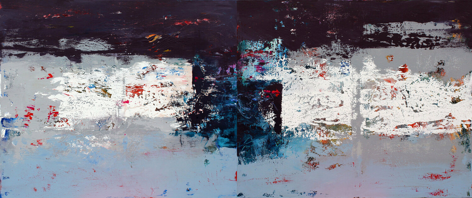 EXTRA LARGE DIPTYCH "The meditation" Veljko Martinovic Original painting for sale