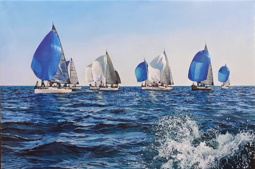 SEA BREEZE IN SAILS by Tatiana Rezvaya, Painting for Sale on Select