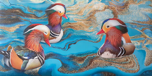 MANDARIN DUCKS by Tatiana Rezvaya, Painting for Sale on Select