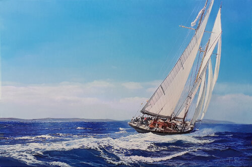FLYING ON THE WAVES by Tatiana Rezvaya, Painting for Sale on Select