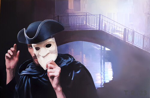 AN ENCOUNTER / A MAGIC OF VENICE by Tatiana Rezvaya, Painting for Sale on Select