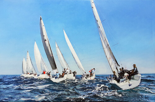 SAILING TOGETHERNESS by Tatiana Rezvaya, Painting for Sale on Select