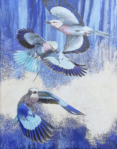 LILAC-BREASTED ROLLERS by Tatiana Rezvaya, Painting for Sale on Select