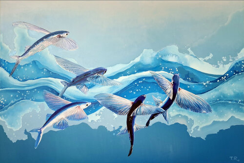 FLYING FISH by Tatiana Rezvaya, Painting for Sale on Select