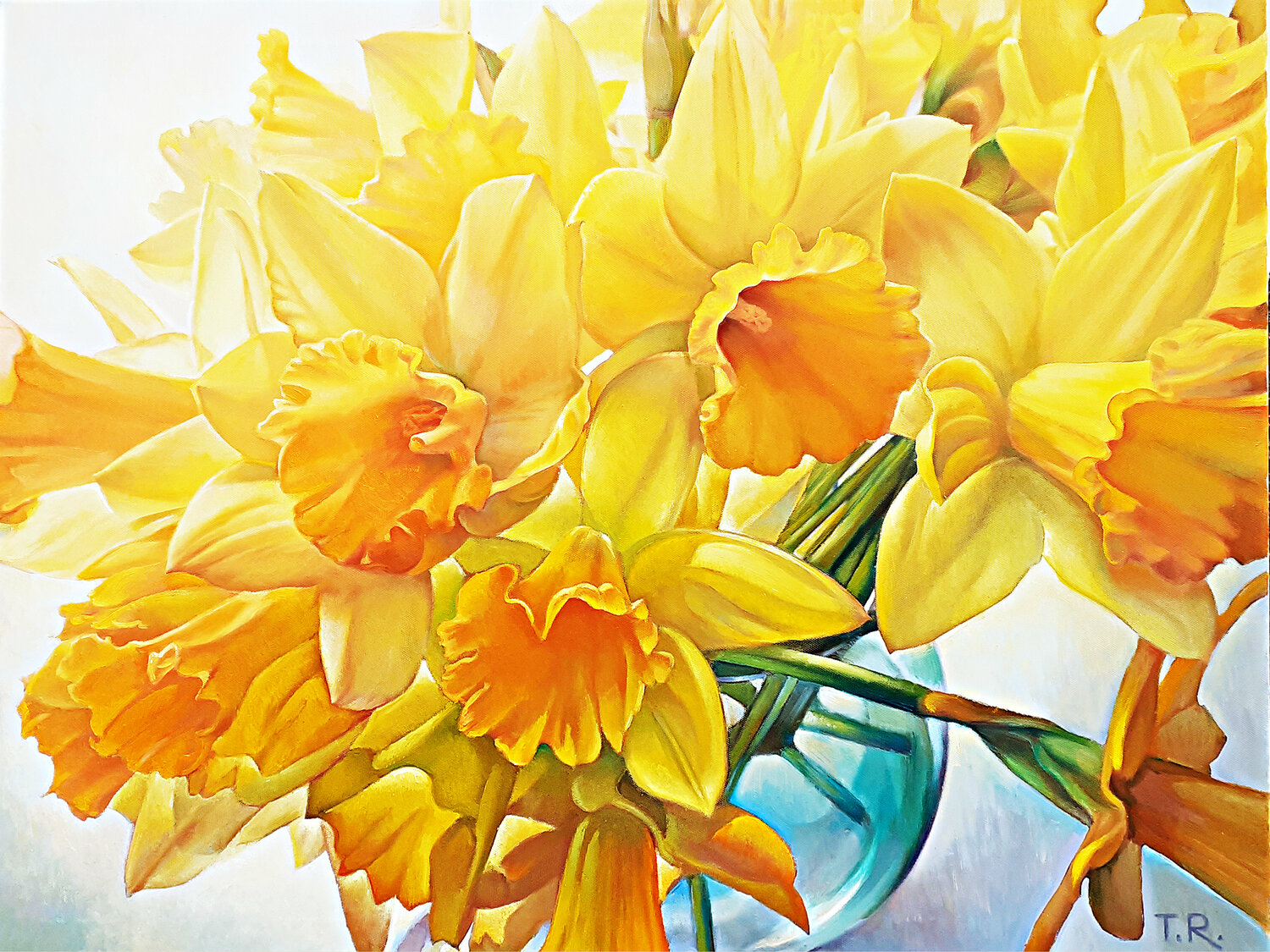 MESSENGERS OF SPRING (DAFFODILS) Tatiana Rezvaya Original painting for sale