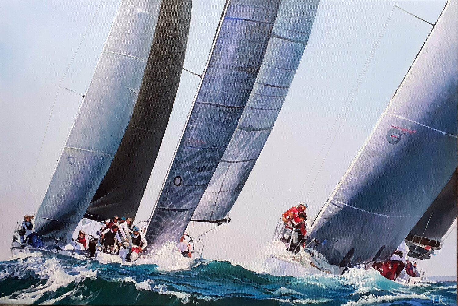 KEEPING SAILS FULL Tatiana Rezvaya Original painting for sale