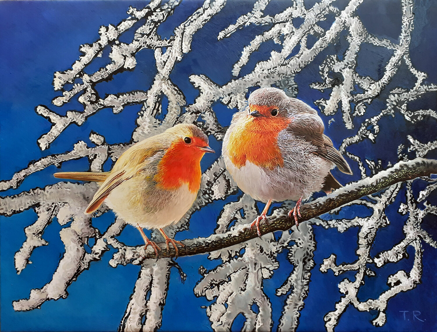 ROBINS Tatiana Rezvaya Original painting for sale