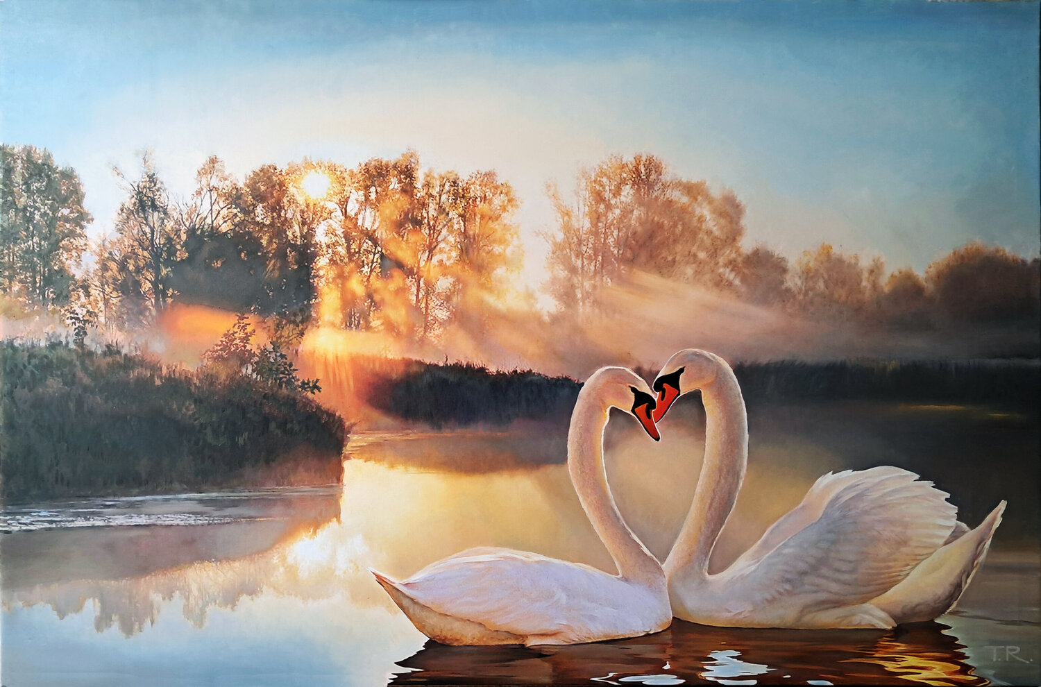 DAWN WHITE DUET Tatiana Rezvaya Original painting for sale