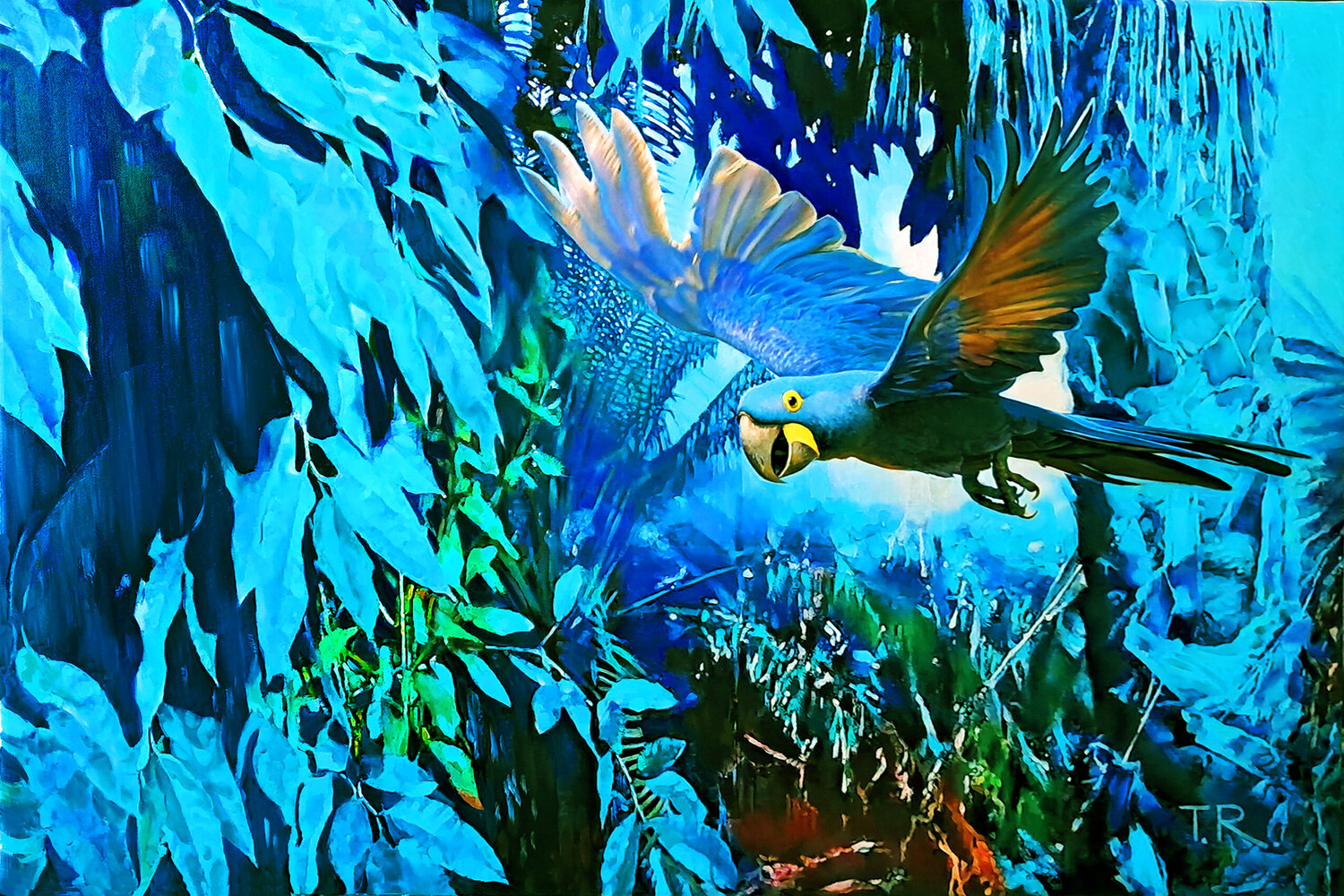 BLUE JUNGLE Tatiana Rezvaya Original painting for sale