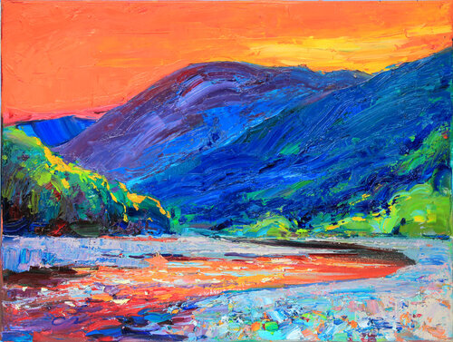 Evening glow by Sergei Chernyakovsky, Painting for Sale on Select