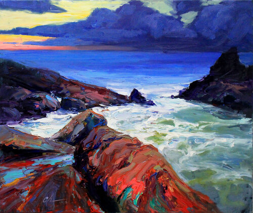 Evening sea by Sergei Chernyakovsky, Painting for Sale on Select