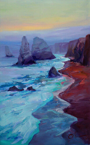Evening coast of Australia by Sergei Chernyakovsky, Painting for Sale on Select
