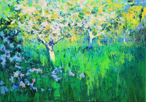 Spring garden by Sergei Chernyakovsky, Painting for Sale on Select