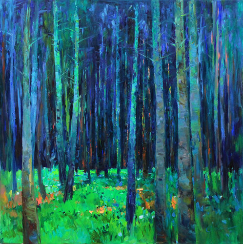 Dark forest by Sergei Chernyakovsky, Painting for Sale on Select
