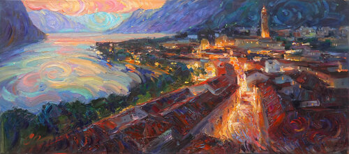 City in the Stream of Time by Sergei Chernyakovsky, Painting for Sale on Select