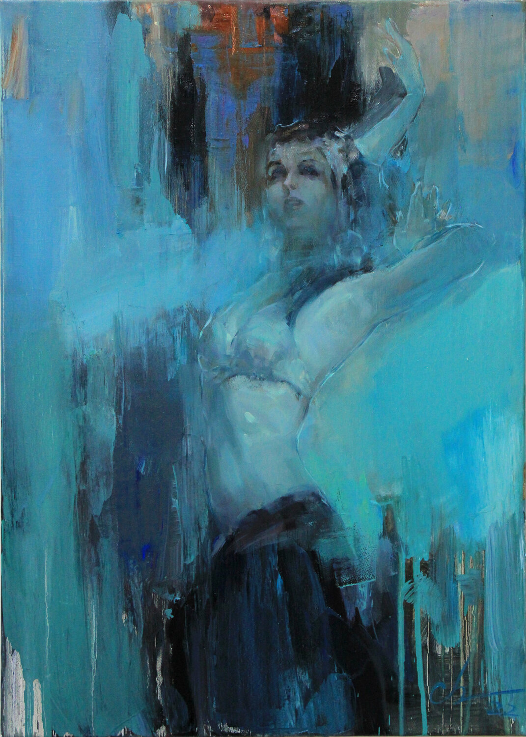 In Blue Sergei Chernyakovsky Original painting for sale