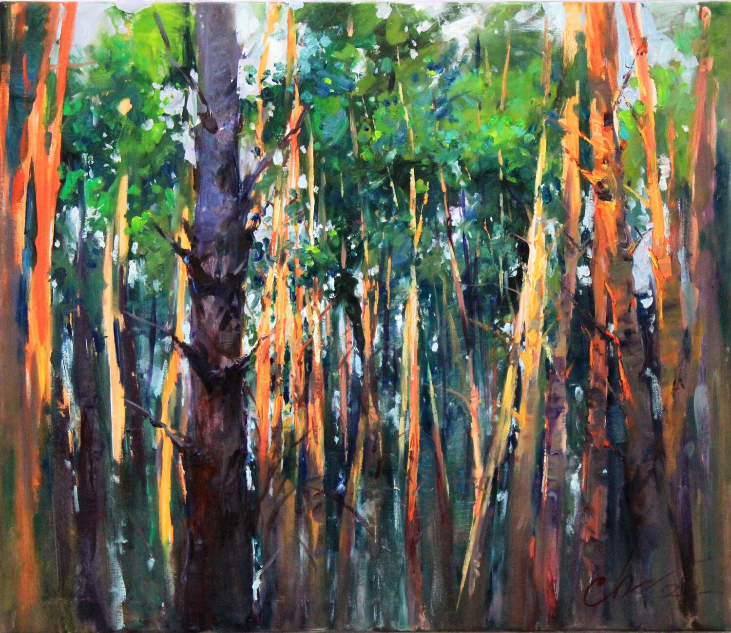 Pine Forest Sergei Chernyakovsky Original painting for sale