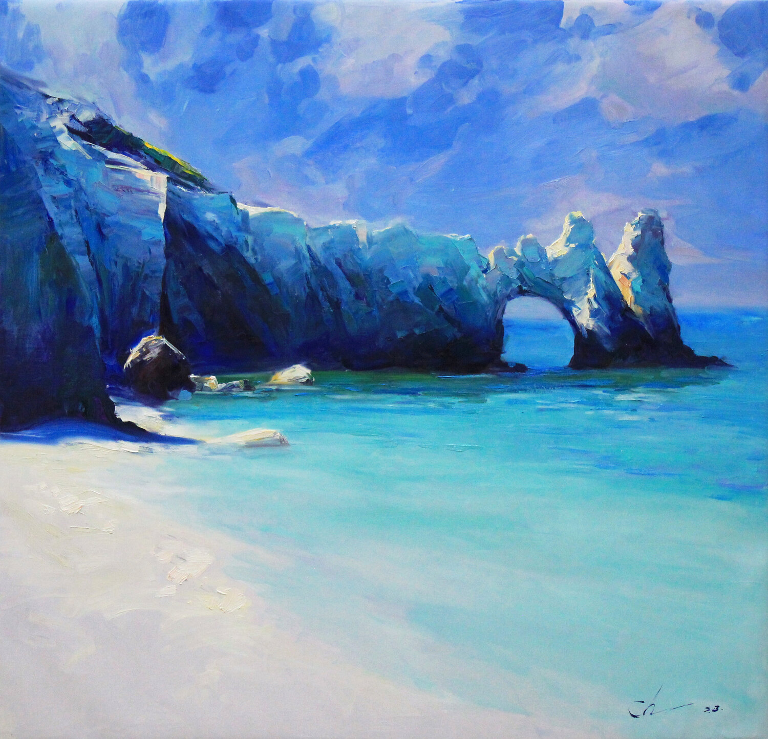 Greek Skiathos island Sergei Chernyakovsky Original painting for sale
