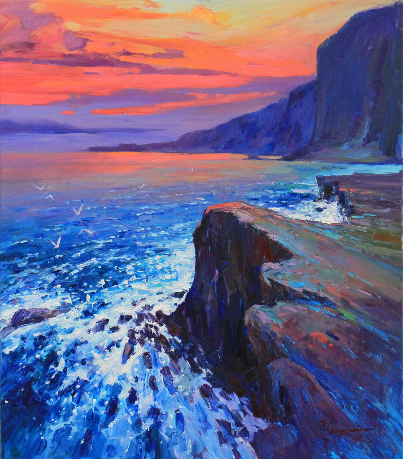 Rocky coast of Australia Sergei Chernyakovsky Original painting for sale
