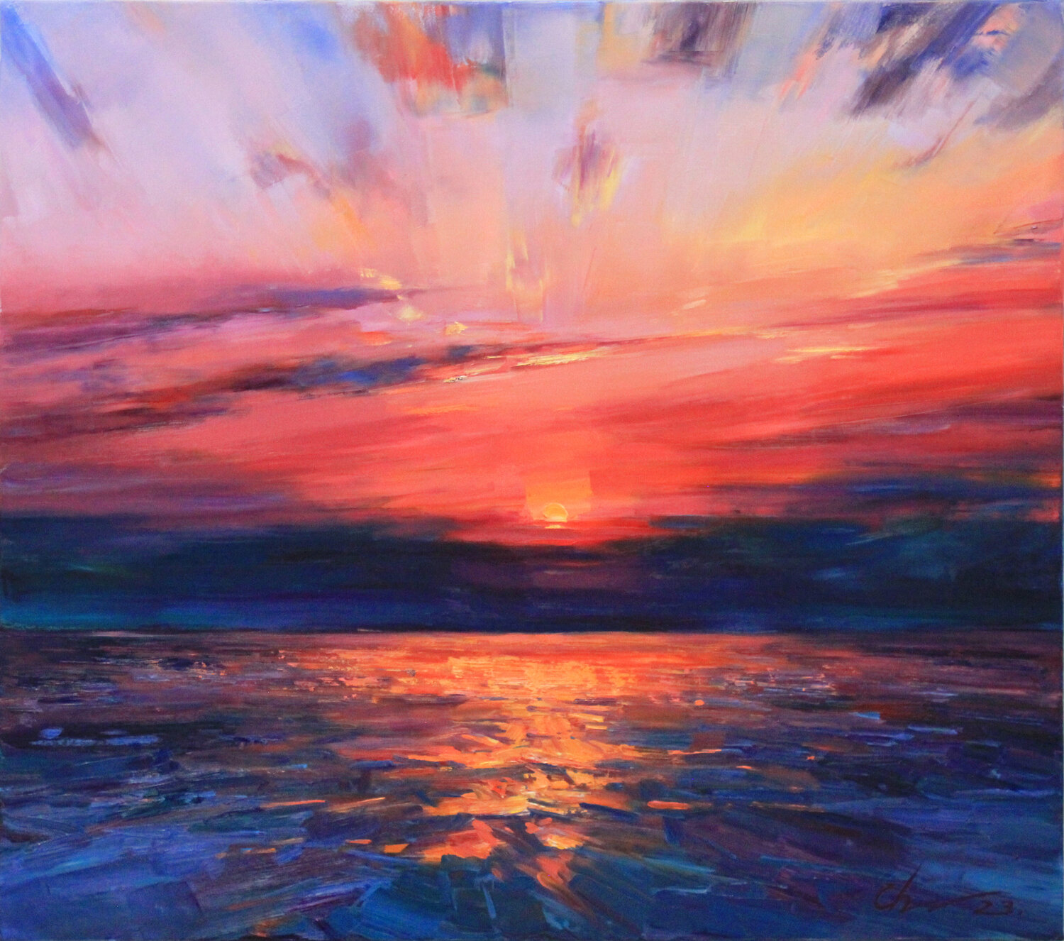 Last rays of the sun Sergei Chernyakovsky Original painting for sale
