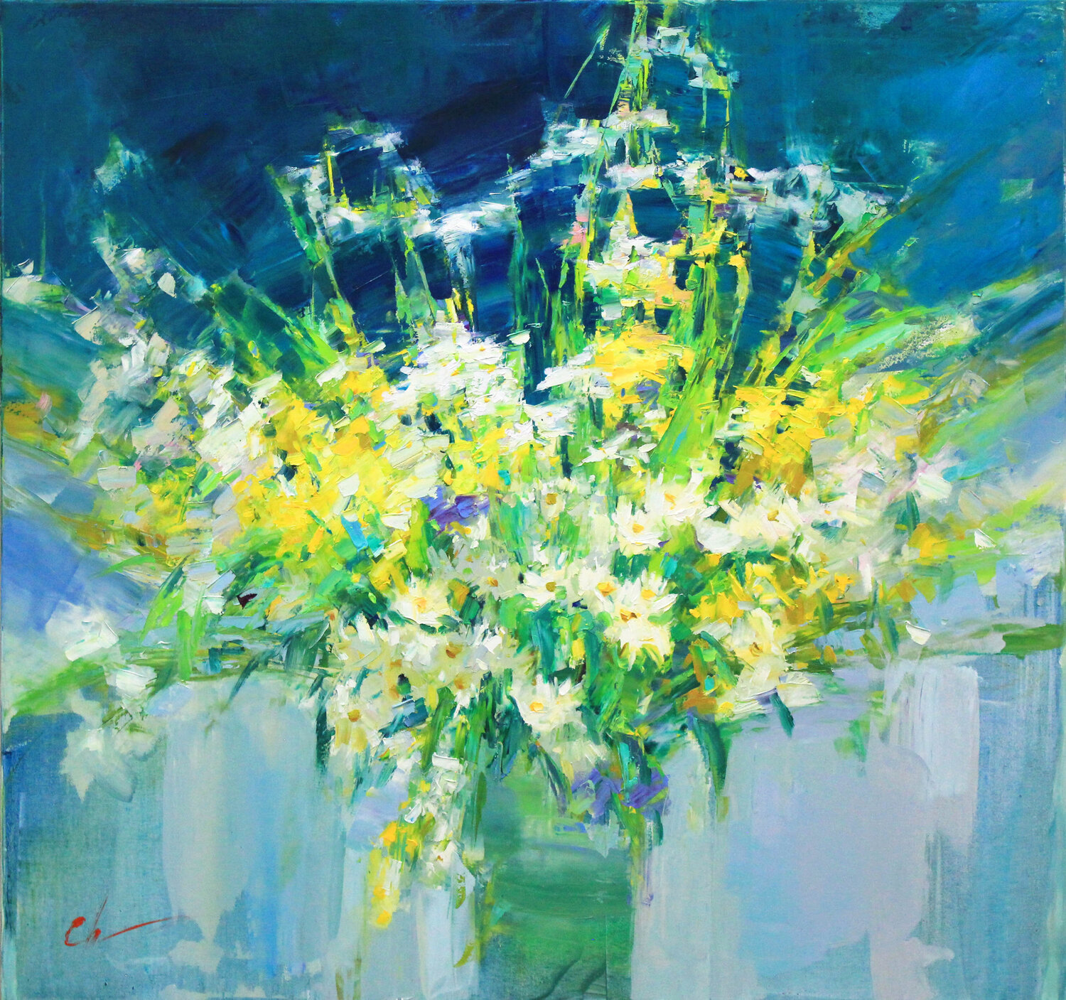 Bouquet of wild flowers Sergei Chernyakovsky Original painting for sale