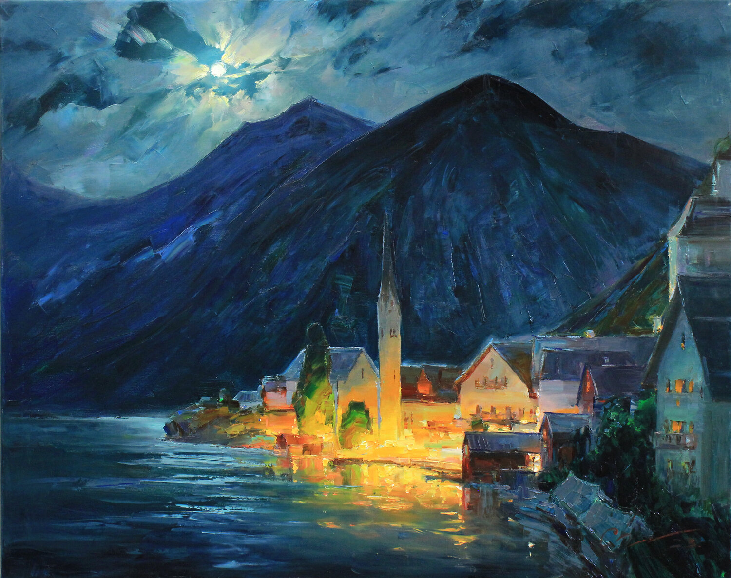 Hallstatt Sergei Chernyakovsky Original painting for sale
