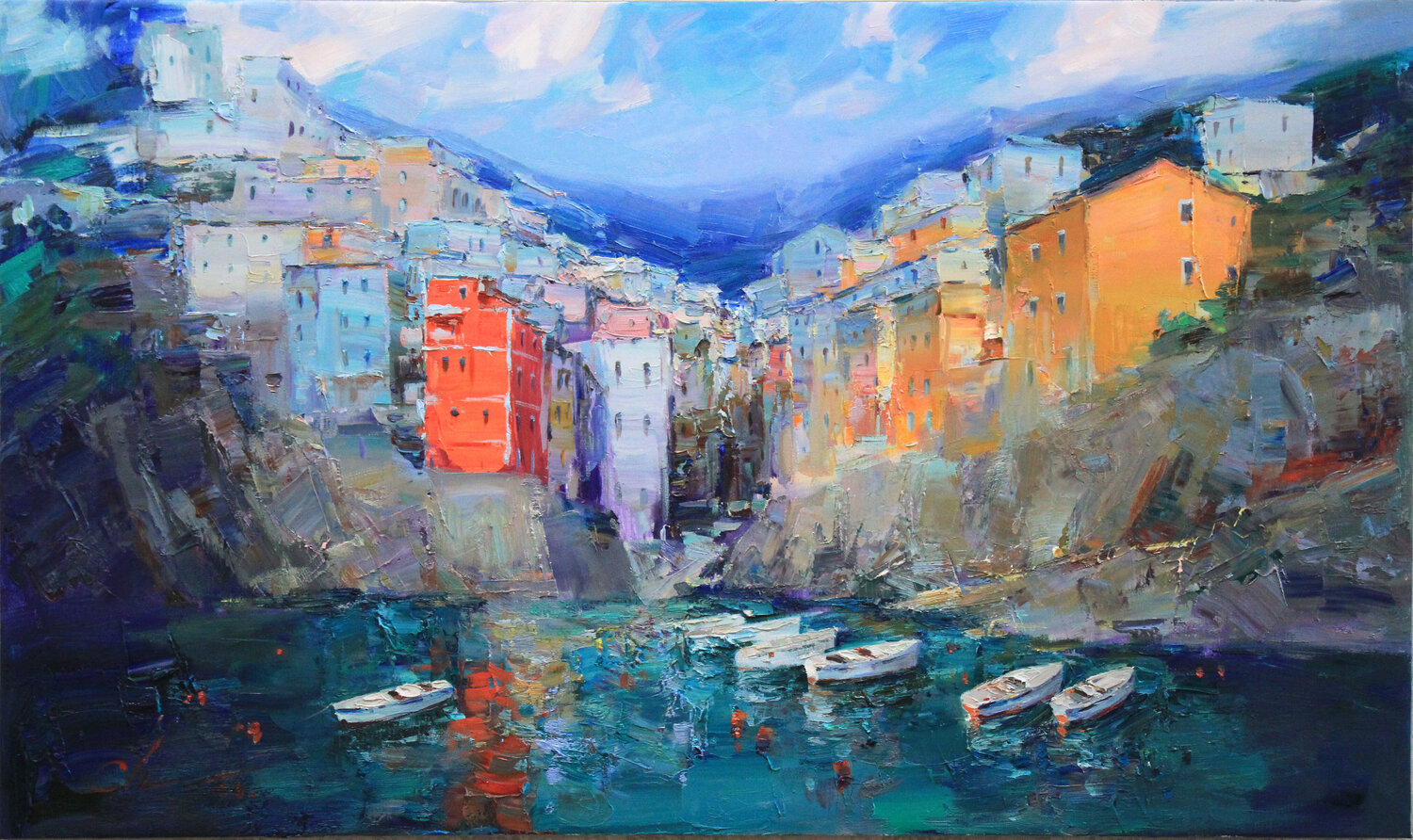 Riomaggiore Sergei Chernyakovsky Original painting for sale