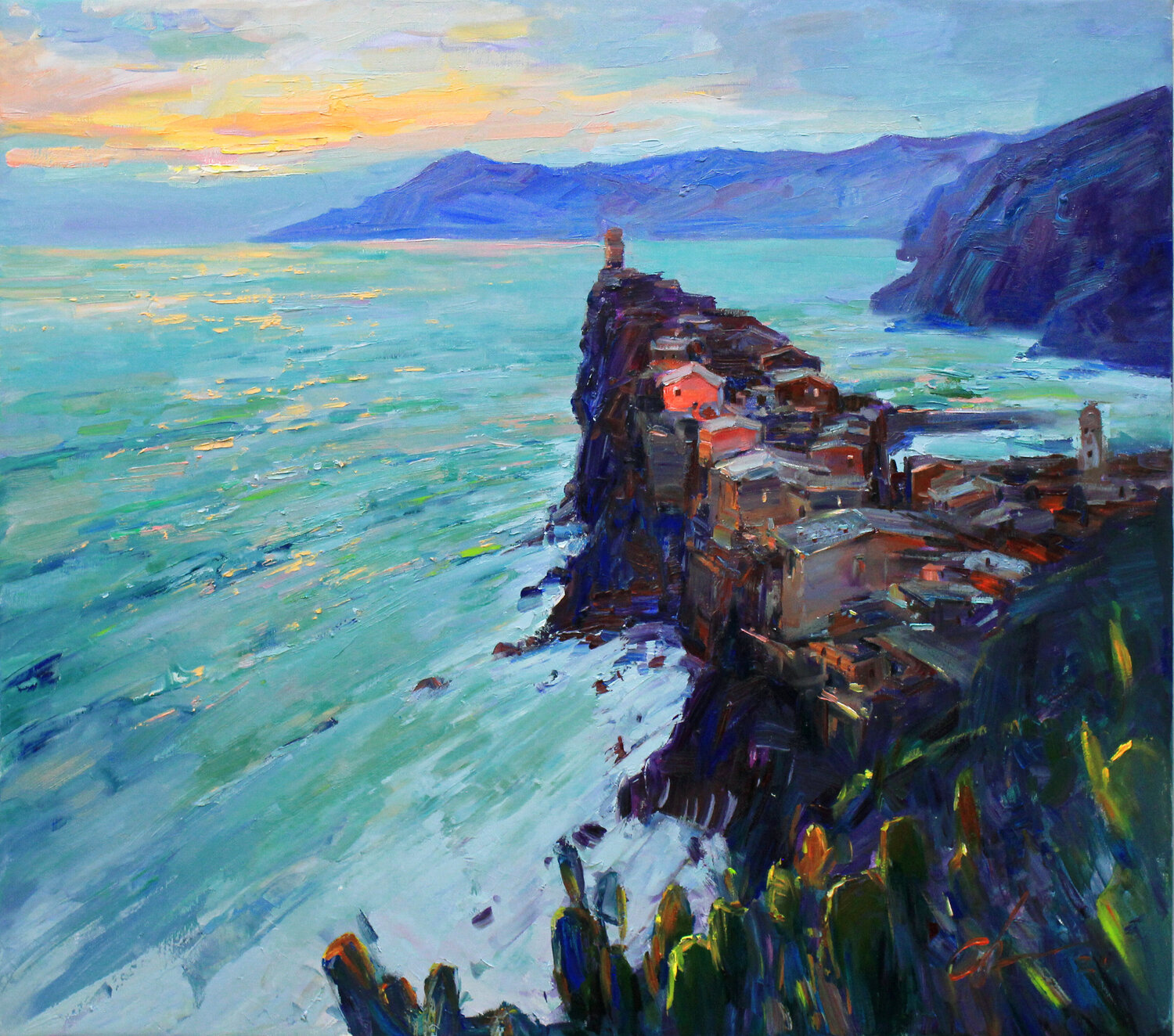 Vernazza Cinque Terre Sergei Chernyakovsky Original painting for sale
