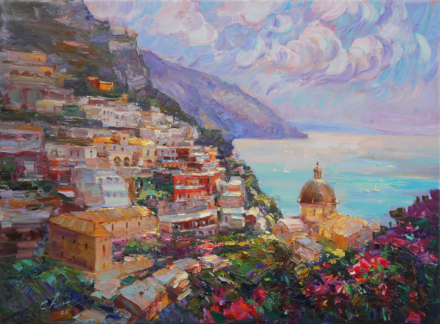 The Heart of Positano Sergei Chernyakovsky Original painting for sale