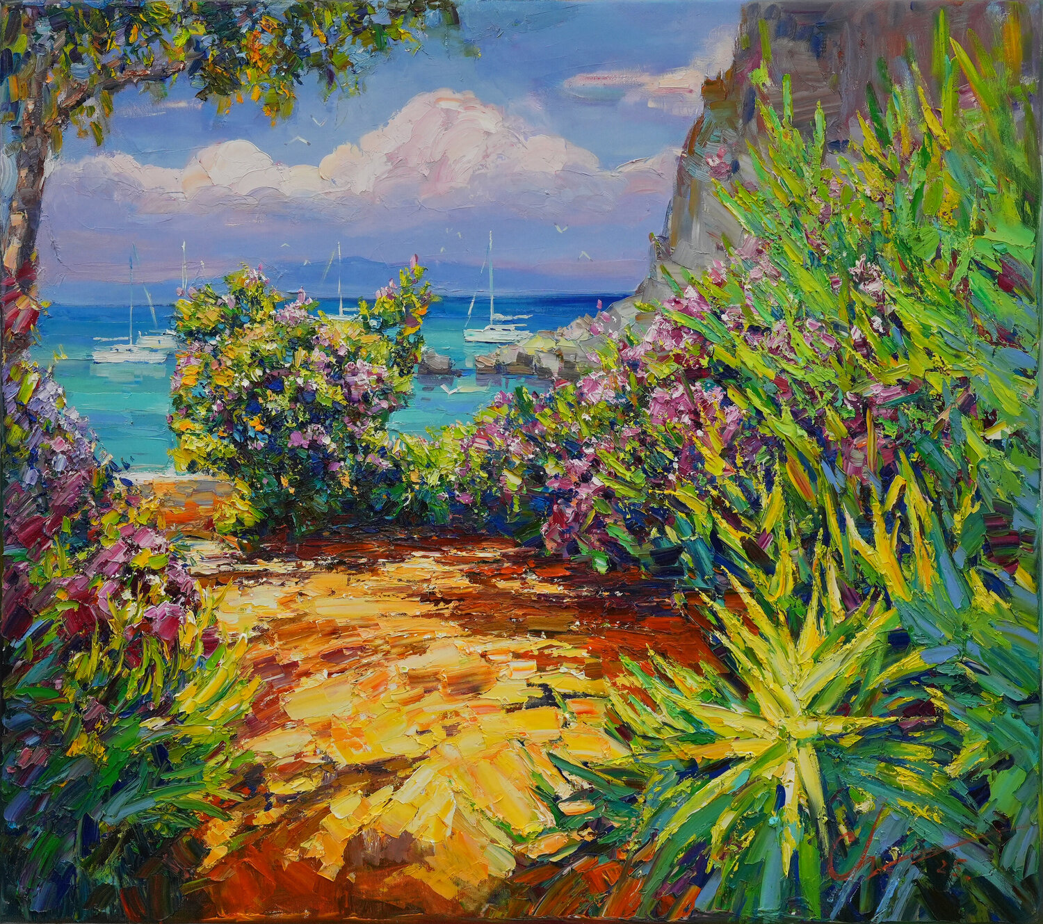 Hot summer day Sergei Chernyakovsky Original painting for sale