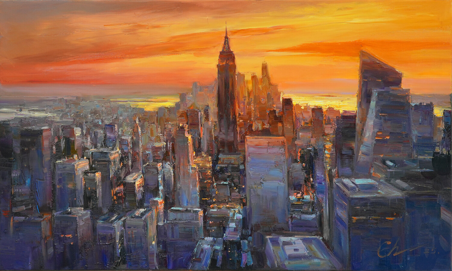 Evening New York Sergei Chernyakovsky Originalgemälde zu verkaufen