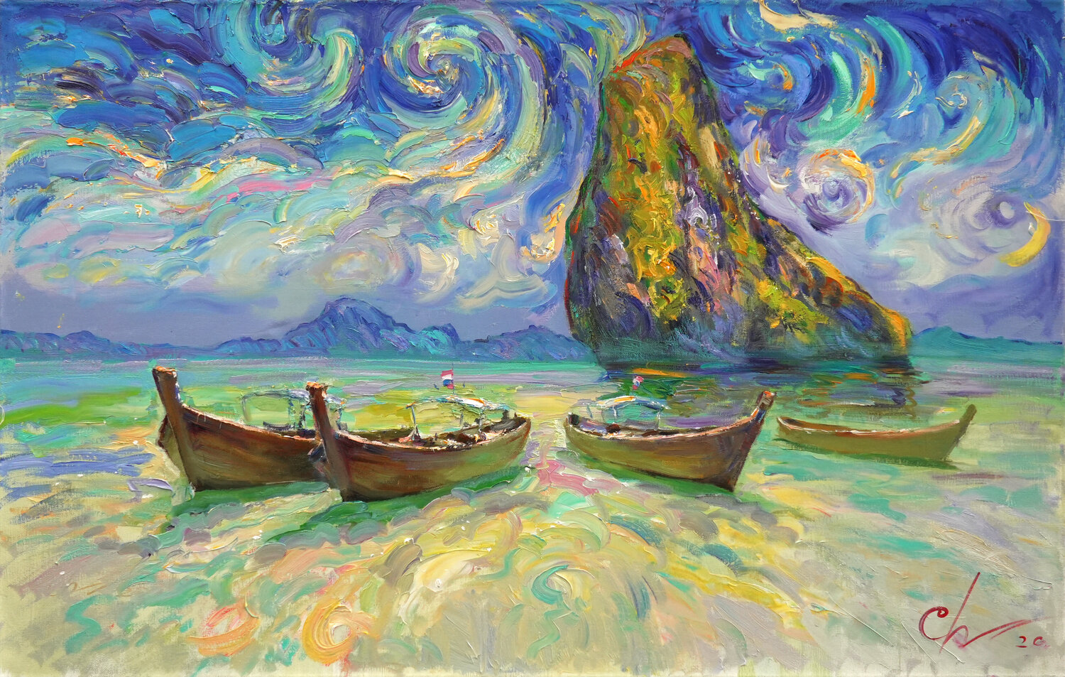 Between Tide and Breath Sergei Chernyakovsky Originalgemälde zu verkaufen