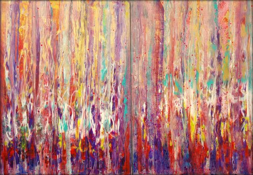 MOVING SILENCE XIX   Diptychon INNERE FLAMME by Eva Dahn Rubin, Painting for Sale on Select