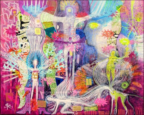 FLIEGEN BEGINNT IM KOPF by Eva Dahn Rubin, Painting for Sale on Select