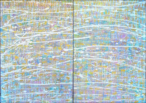 MOVING SILENCE Diptychon MIDSUMMER by Eva Dahn Rubin, Painting for Sale on Select