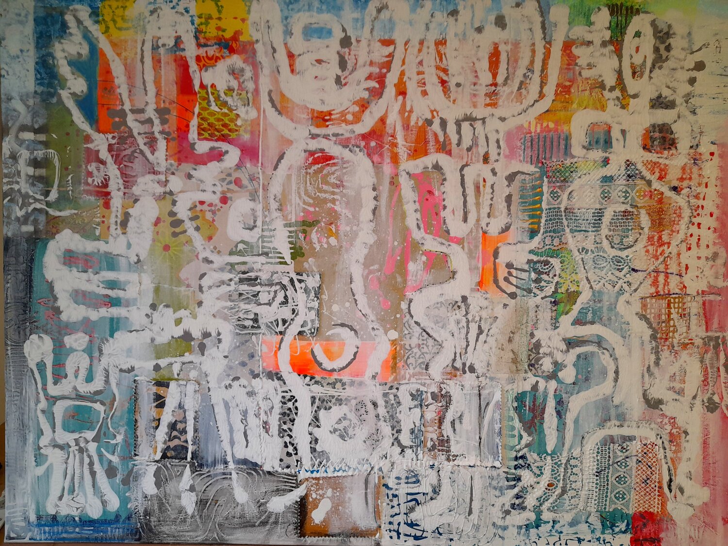 PATTERN-FREE III Eva Dahn Rubin Original painting for sale