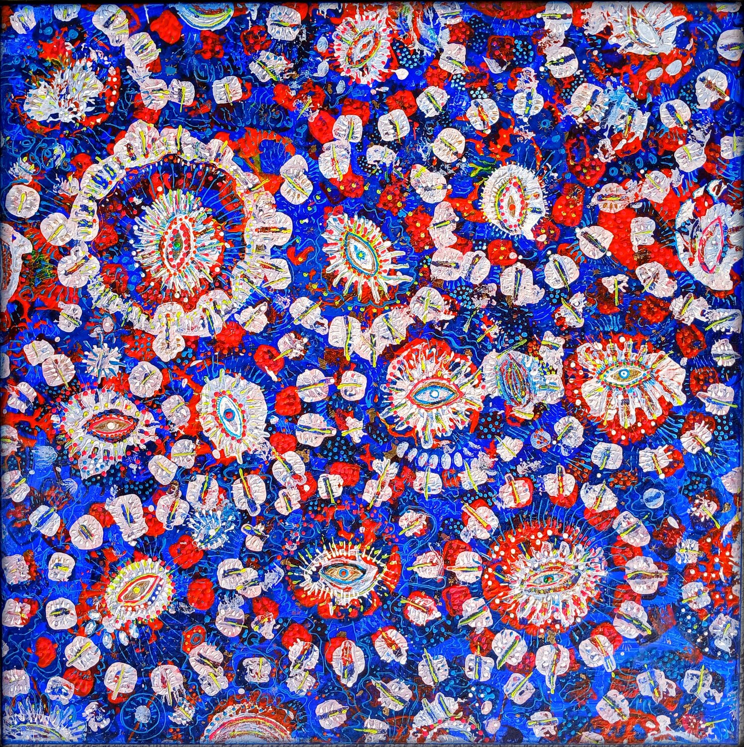 COSMIC FLOWERS Eva Dahn Rubin Original painting for sale