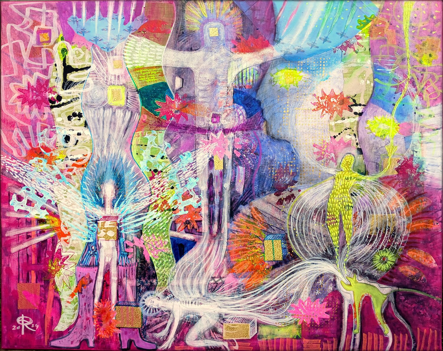 FLIEGEN BEGINNT IM KOPF Eva Dahn Rubin Original painting for sale