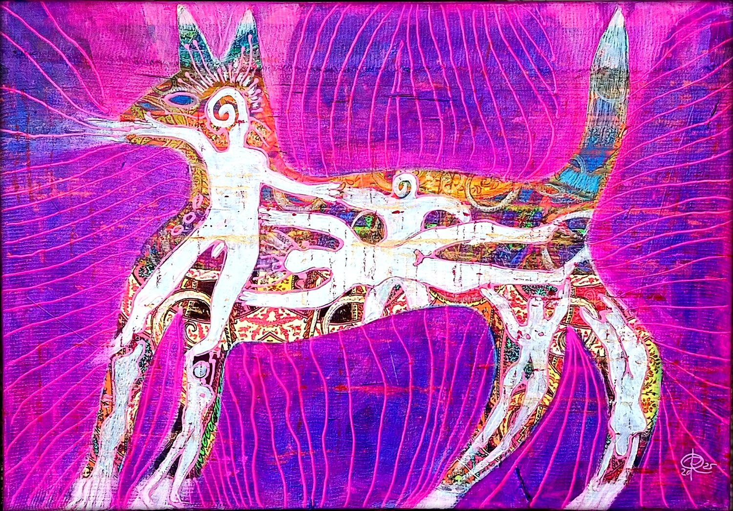 EIN GLÜCKLICHER HUND - UN CANE FELICE Eva Dahn Rubin Original painting for sale