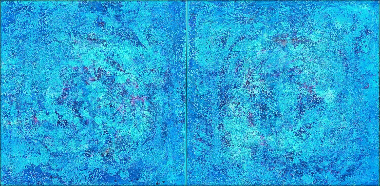 UNENDLICHKEIT  / INFINITO Diptychon Eva Dahn Rubin Original painting for sale