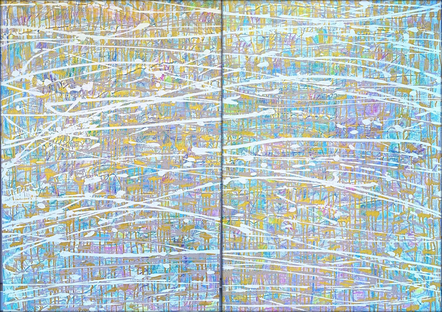 MOVING SILENCE Diptychon MIDSUMMER Eva Dahn Rubin Original painting for sale