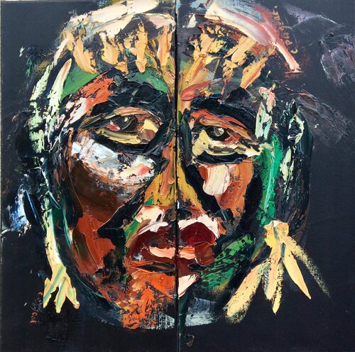 Mariée tribu Wisham by Catherine Pugeat, Painting for Sale on Select