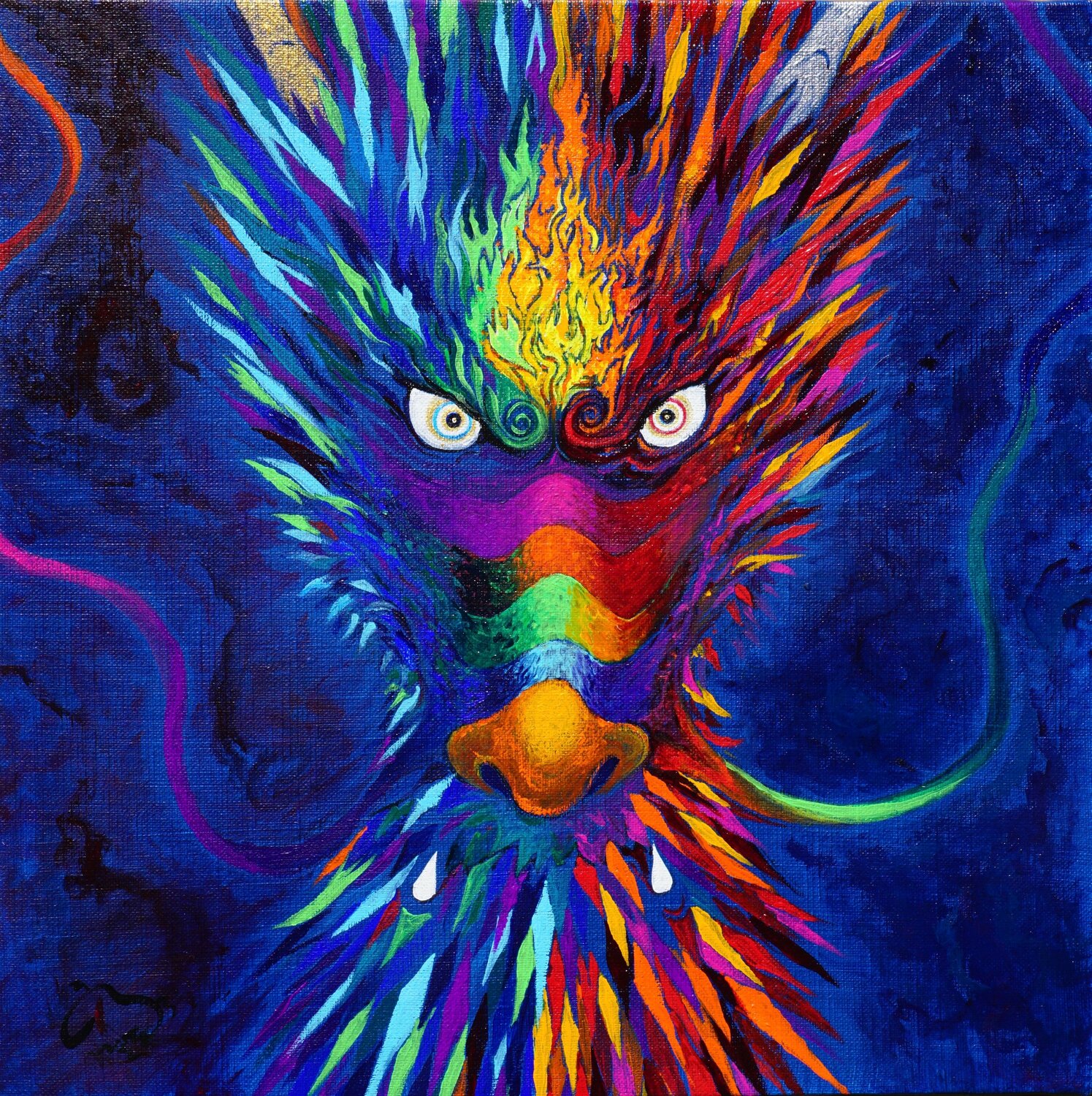 正眼乃龍〜Front facing dragon〜 Hirono Nakamura Original painting for sale