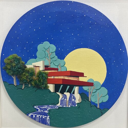 Architecture praise_Frank Lloyd Wright_Fallingwater by ransoo kim, Painting for Sale on Select