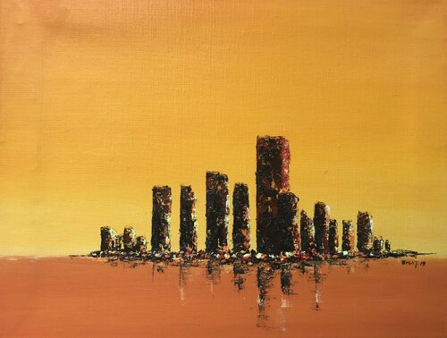 Sunset in Songdo by ransoo kim, Painting for Sale on Select