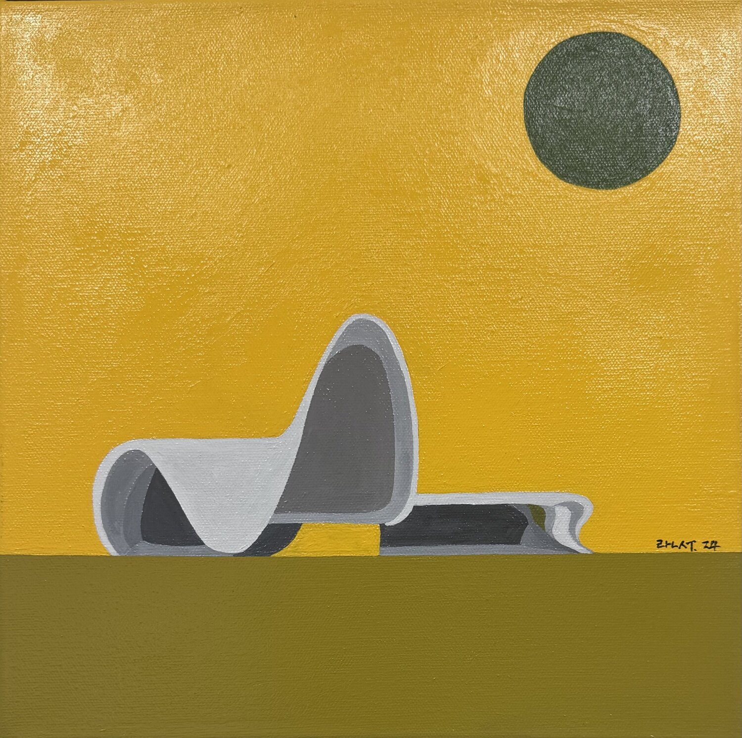 Heydar Aliyev Center_Zaha Hadid ransoo kim Original painting for sale