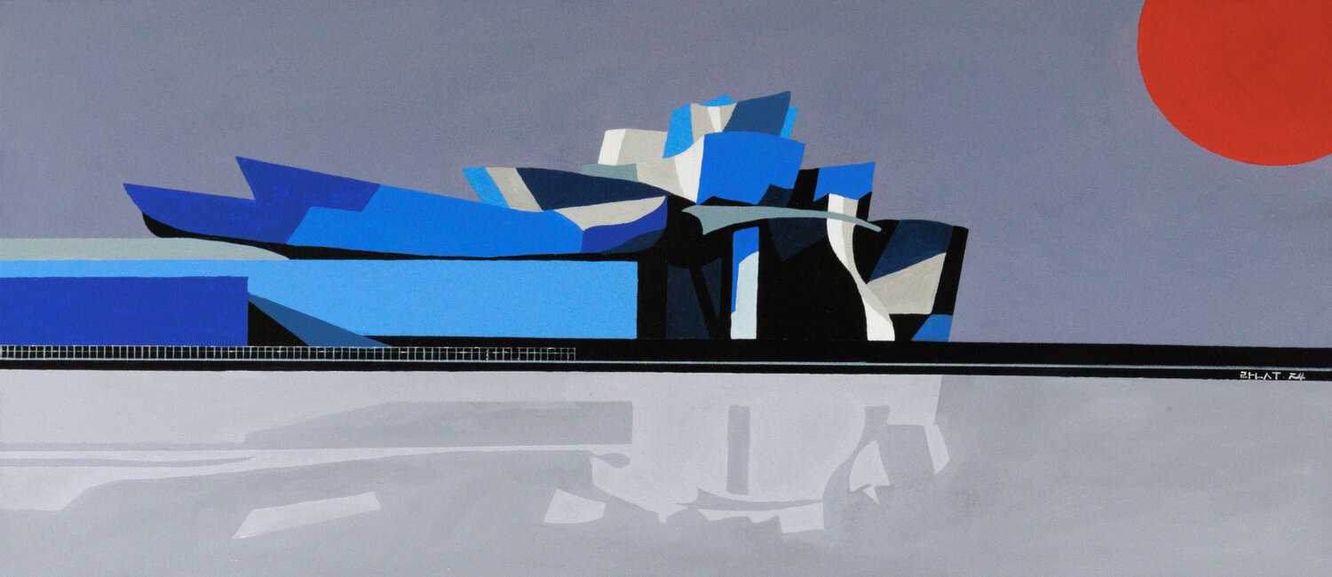 Guggenheim Museum_Bilbao_Frank Gehry ransoo kim Originalgemälde zu verkaufen